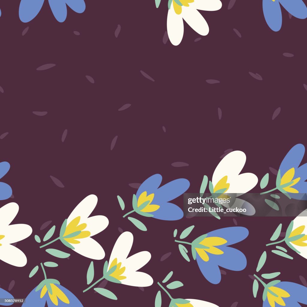 Flower pattern. Spring vector hand-drawn doodle