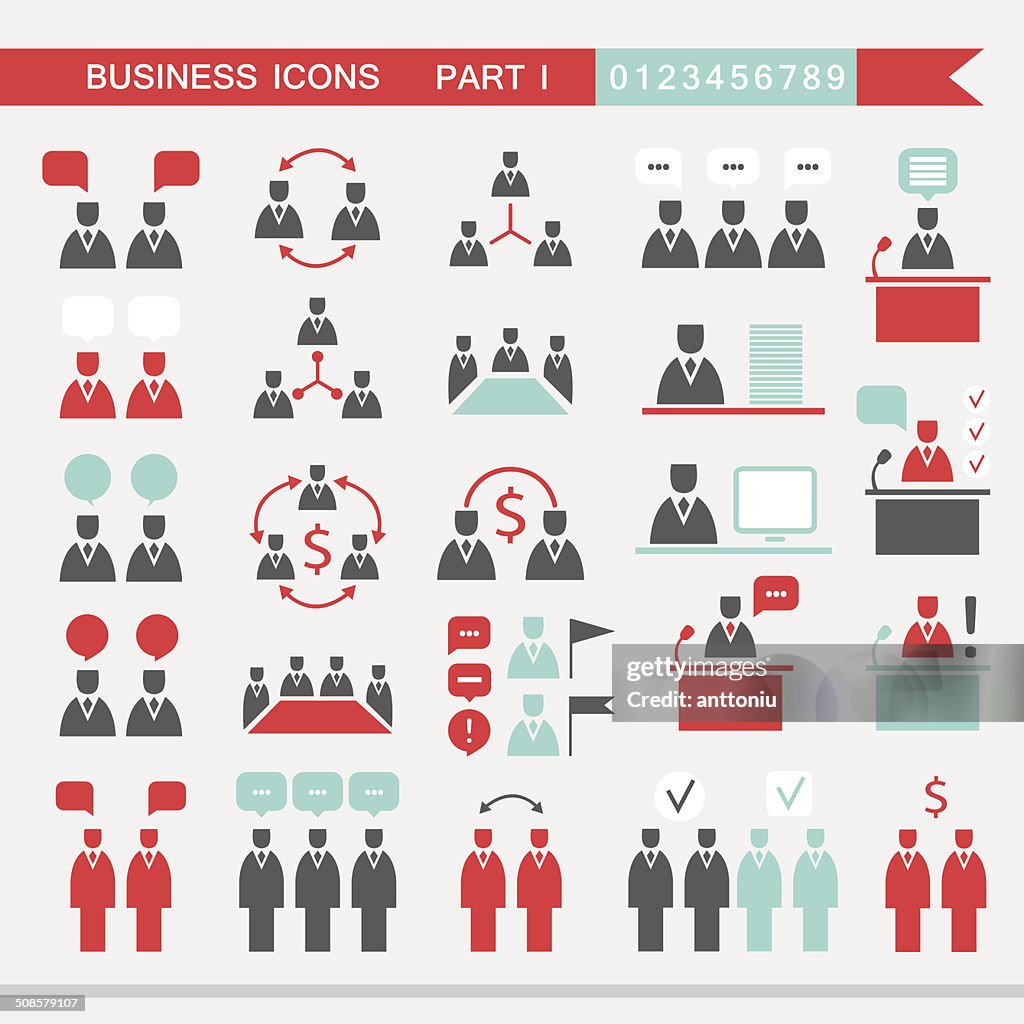 Set of web icons for business finance office communication