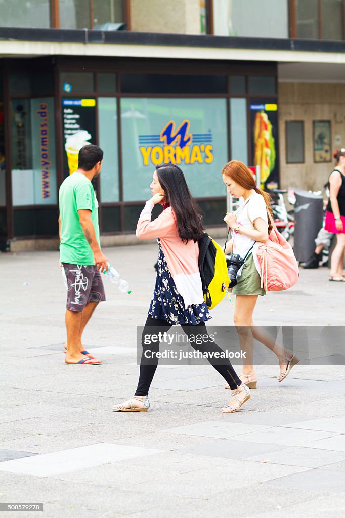 Asian women going to station Heidelberg