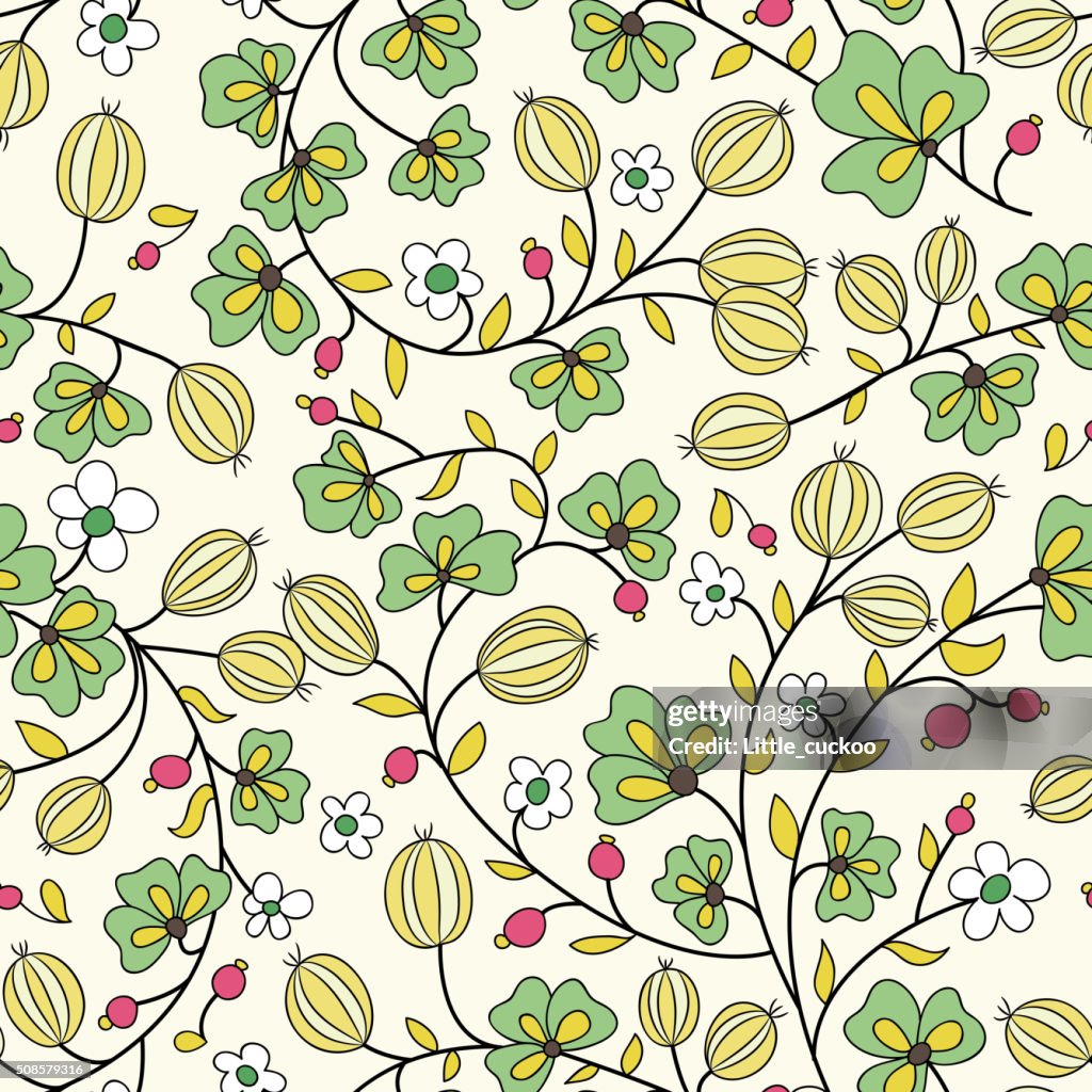 Gooseberry seamless texture. vector pattern