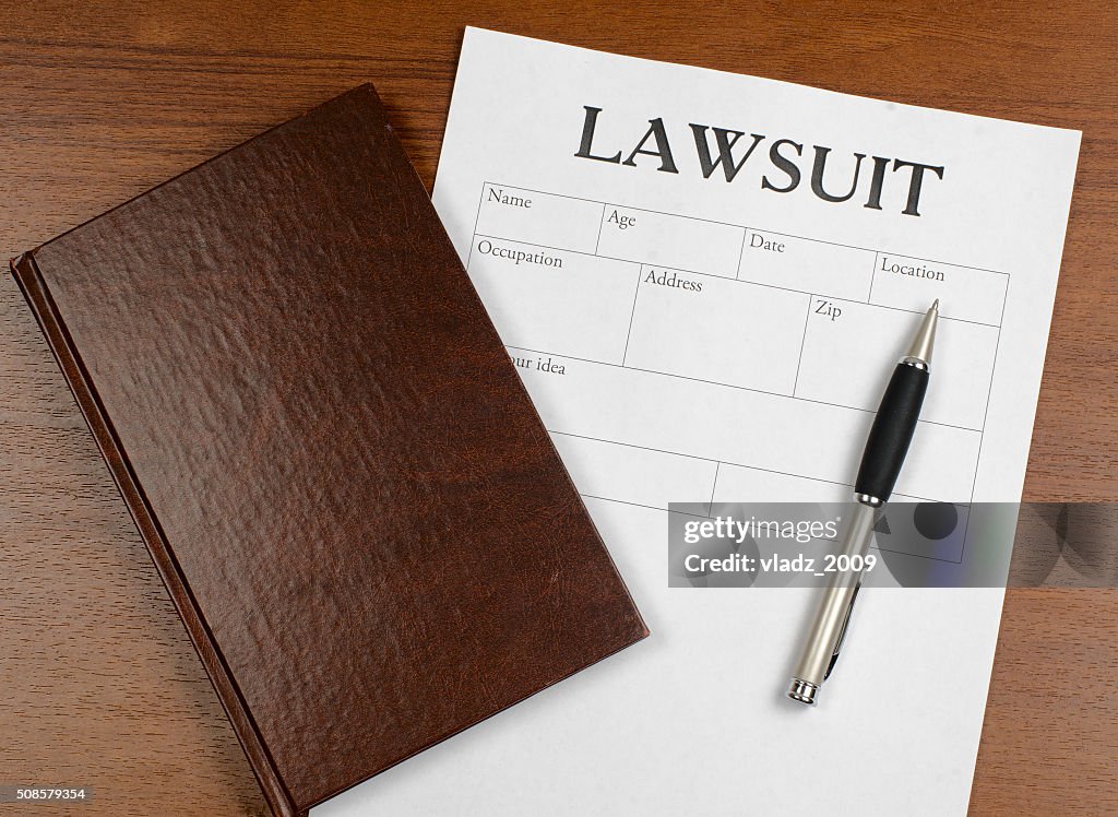 The form of the lawsuit is on the table