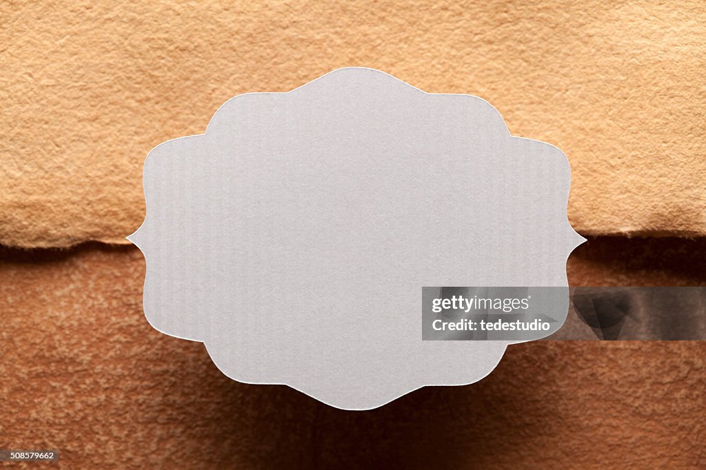 Blank label on paper background