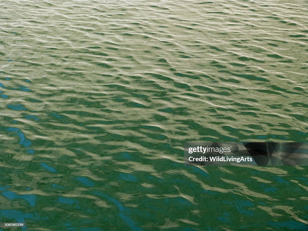 Green Blue Lake Rippled Waves Abstract Background Natural Pattern