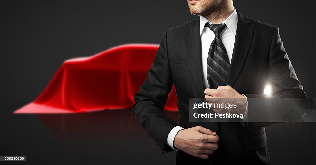 Businessman and car presentation