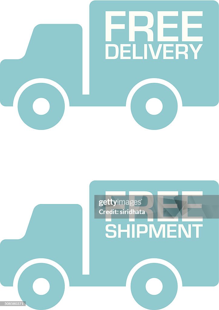 Free Delivery and Shipment Truck Labels
