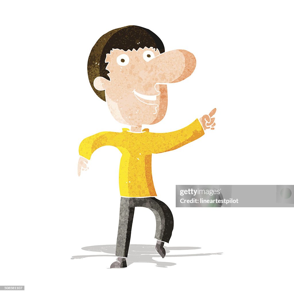 Cartoon happy man dancing