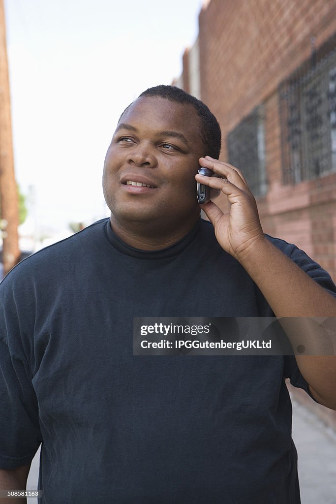 Man using mobile phone