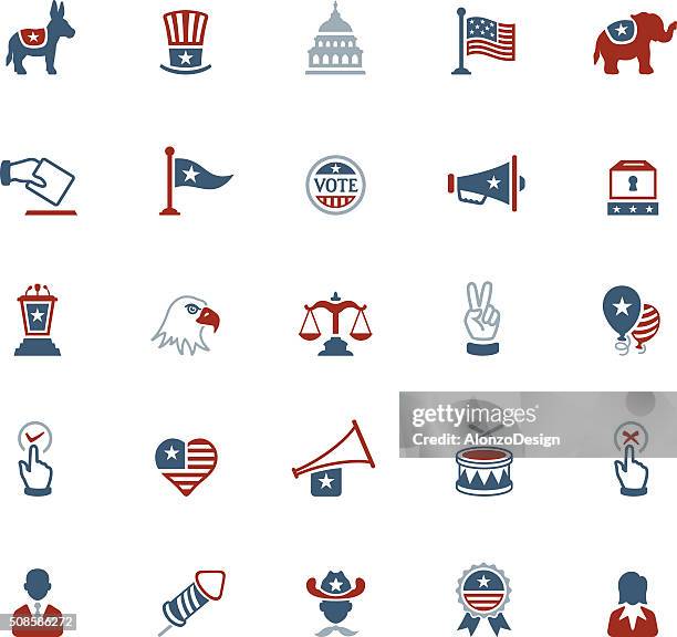 stockillustraties, clipart, cartoons en iconen met usa political icons - allegorie