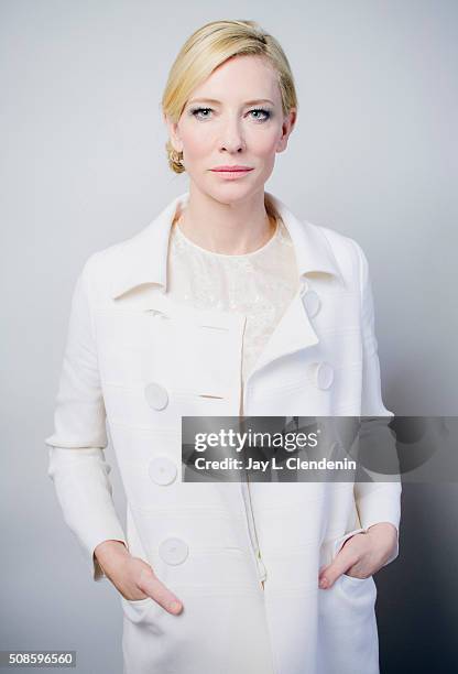Actress Cate Blanchett of the film 'Carol' is photographed for Los Angeles Times on January 8, 2016 in Los Angeles, California. PUBLISHED IMAGE....
