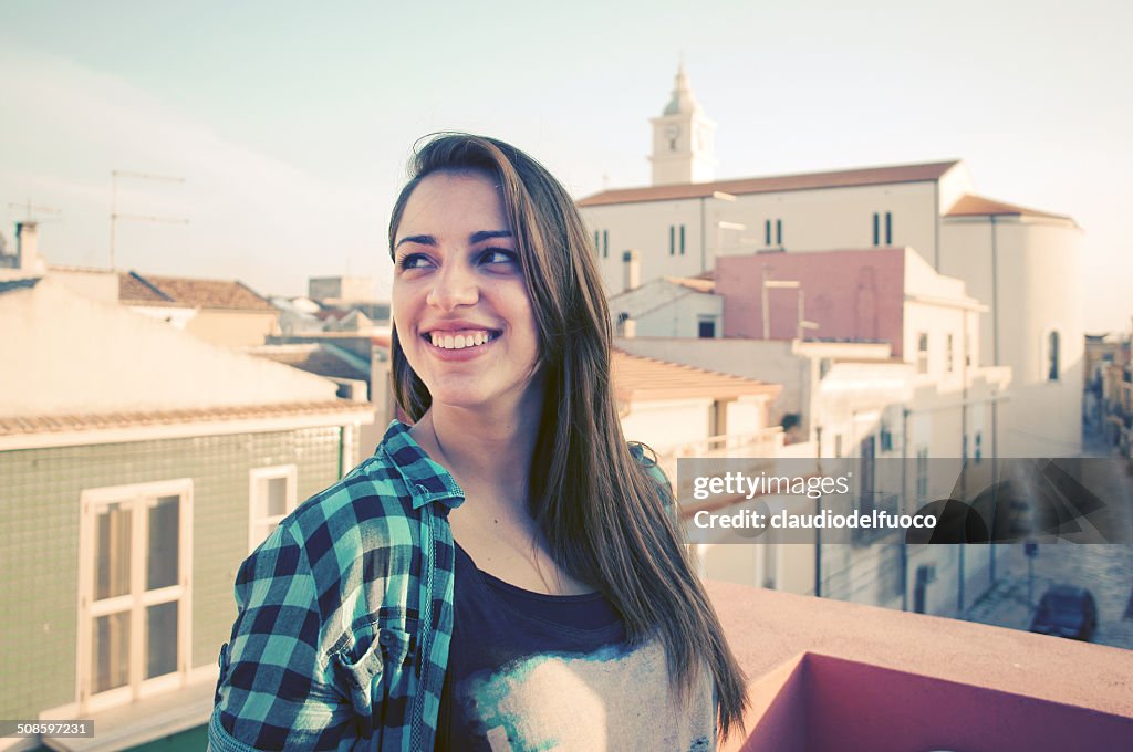 Girl and roofs