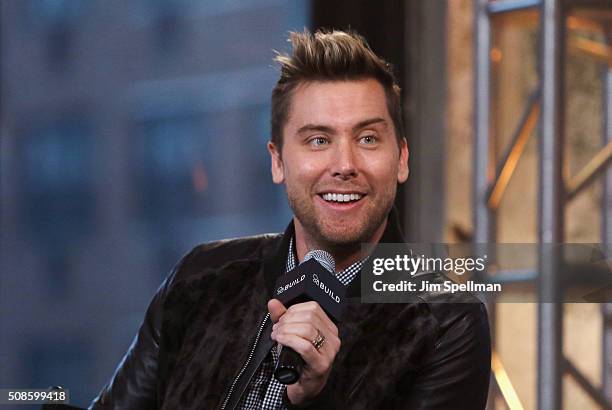 Personality/singer Lance Bass attends the AOL Build Speaker Series - Lance Bass, "Dirty Pop with Lance Bass" at AOL Studios In New York on February...