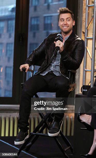 Personality/singer Lance Bass attends the AOL Build Speaker Series - Lance Bass, "Dirty Pop with Lance Bass" at AOL Studios In New York on February...