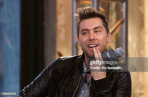 Personality/singer Lance Bass attends the AOL Build Speaker Series - Lance Bass, "Dirty Pop with Lance Bass" at AOL Studios In New York on February...