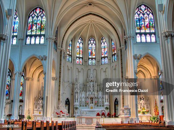 cathedral basilica of the immaculate conception - catholic altar stock pictures, royalty-free photos & images