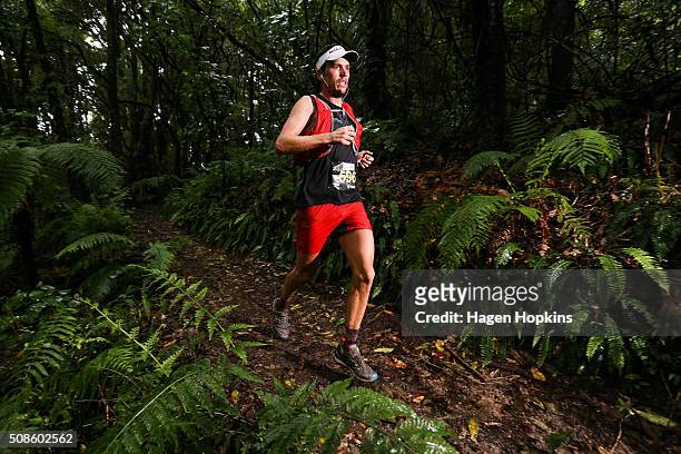 Ryan Sandes of South Africa in action during the Tarawera Ultramarathon on February 6, 2016 in Rotorua, New Zealand.