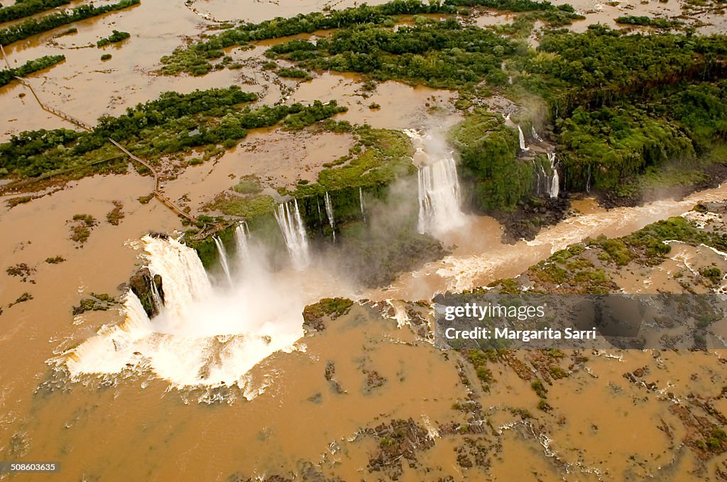 Aerial view of Iguazu falls