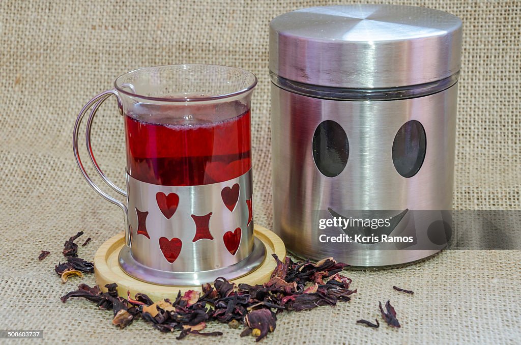 Tea and smiling tea pot