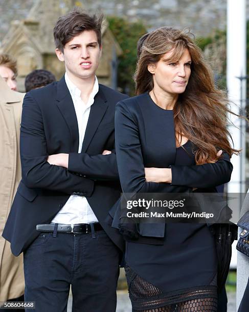 Jemima Goldsmith attends a memorial service for Miles Frost at Arundel Cathedral on February 5, 2016 in Arundel, England. Miles Frost, son of the...