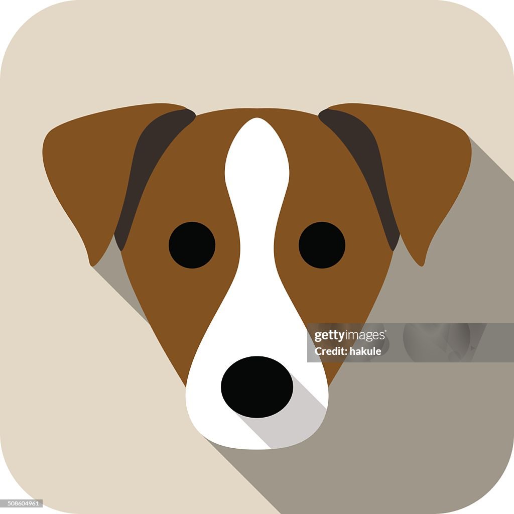Parson russell terrier face flat icon, dog series