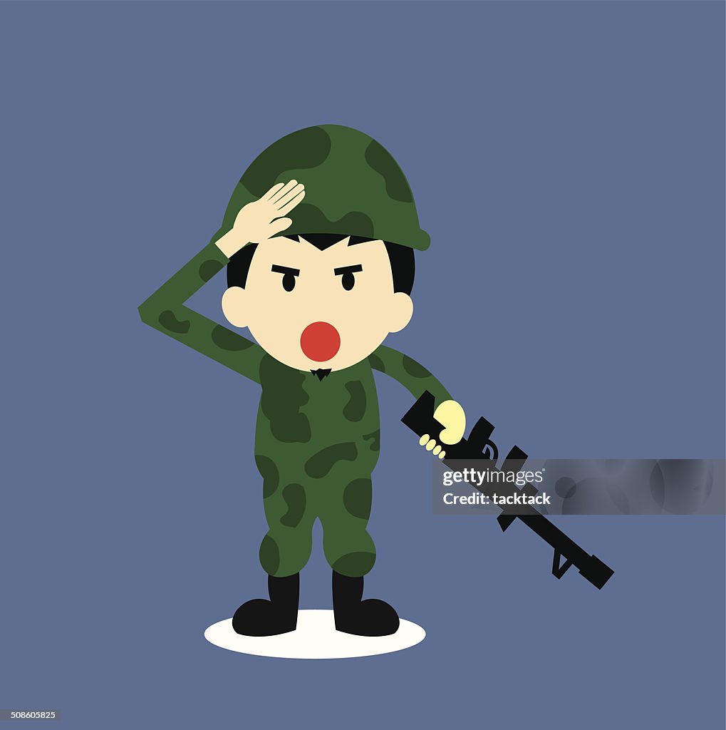 Soldier vector de dibujos animados