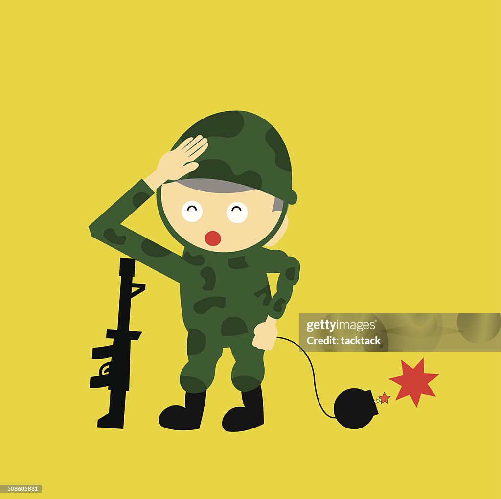 Soldier vector de dibujos animados