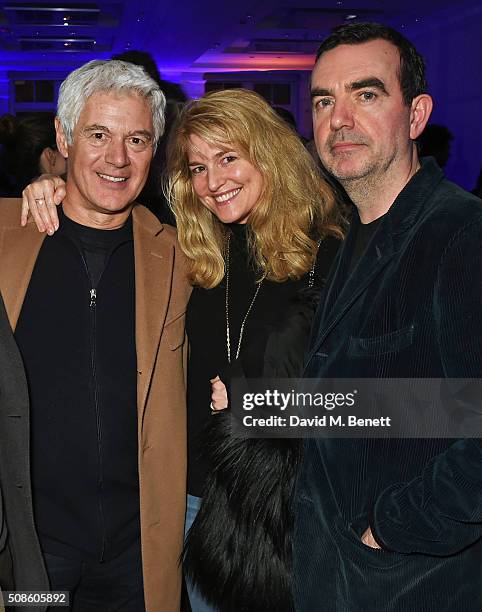 John Frieda, Avery Agnelli and Simon Aboud attend a cast and crew screening of "This Beautiful Fantastic" at BAFTA on February 5, 2016 in London,...