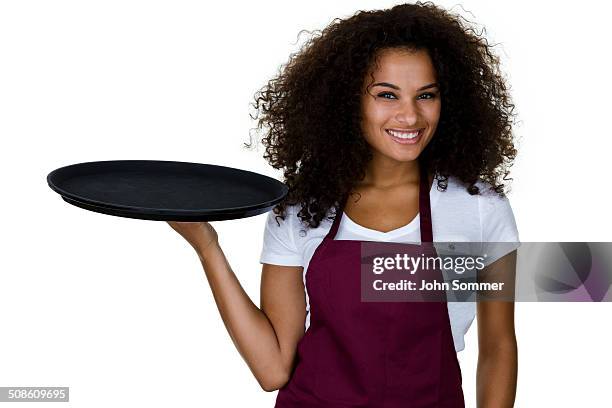 cheerful barista - serving tray stock pictures, royalty-free photos & images