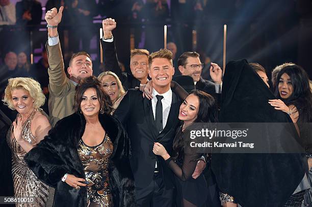 Scotty T is crowned the winner of Celebrity Big Brother at Elstree Studios on February 5, 2016 in Borehamwood, England.
