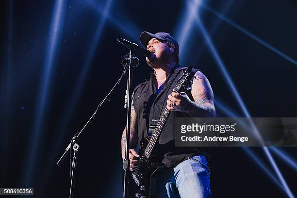 Chris Robertson of Black Stone Cherry performs at First Direct Arena on February 5, 2016 in Leeds, England.