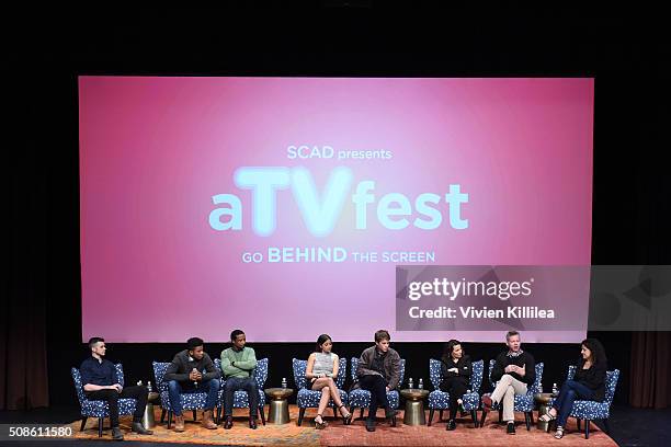 Actor Joey Pollari, actor Trevor Jackson, actor Elvis Nolasco, actress Angelique Rivera, actor Connor Jessup, actress Lili Taylor, Executive producer...