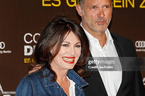 Iris Berben and Heiko Kiesow attend the 'Colonia Dignidad - Es gibt kein zurueck' Berlin Premiere on February 05, 2016 in Berlin, Germany.