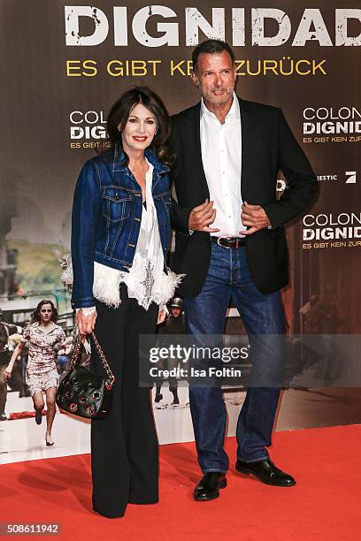Iris Berben and Heiko Kiesow attend the 'Colonia Dignidad - Es gibt kein zurueck' Berlin Premiere on February 05, 2016 in Berlin, Germany.