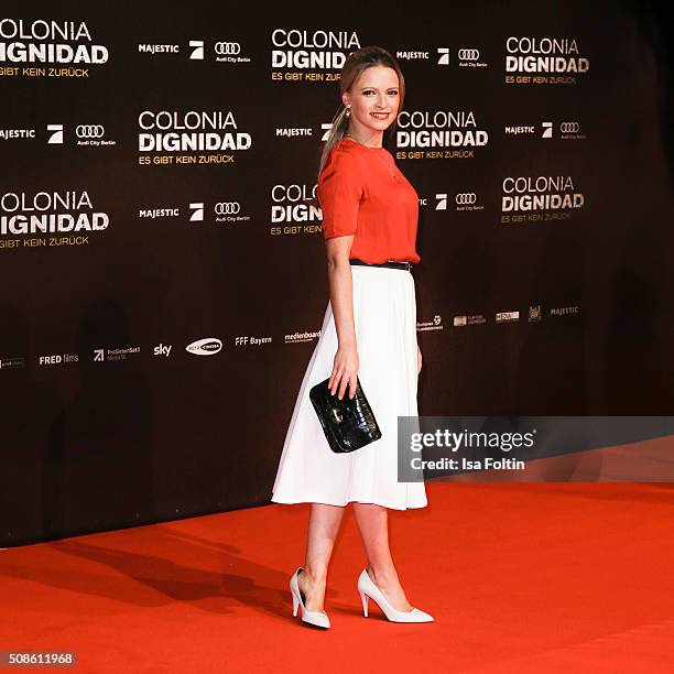 Jennifer Ulrich attends the 'Colonia Dignidad - Es gibt kein zurueck' Berlin Premiere on February 05, 2016 in Berlin, Germany.
