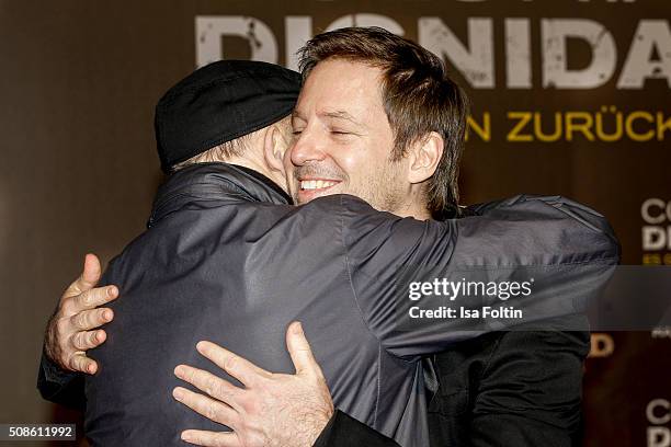 Martin wuttke and Florian Gallenberger attend the 'Colonia Dignidad - Es gibt kein zurueck' Berlin Premiere on February 05, 2016 in Berlin, Germany.