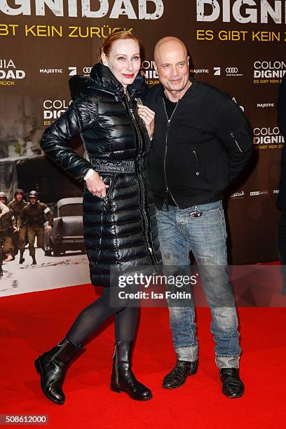Andrea Sawatzki and Christian Berkel attend the 'Colonia Dignidad - Es gibt kein zurueck' Berlin Premiere on February 05, 2016 in Berlin, Germany.