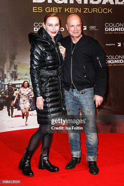 Andrea Sawatzki and Christian Berkel attend the 'Colonia Dignidad - Es gibt kein zurueck' Berlin Premiere on February 05, 2016 in Berlin, Germany.