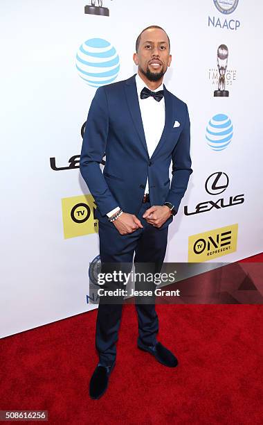 Actor Affion Crockett attends the 47th NAACP Image Awards presented by TV One at Pasadena Civic Auditorium on February 5, 2016 in Pasadena,...