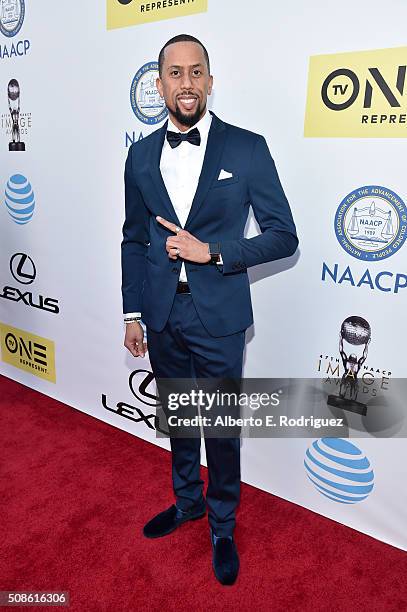 Actor Affion Crockett attends the 47th NAACP Image Awards presented by TV One at Pasadena Civic Auditorium on February 5, 2016 in Pasadena,...