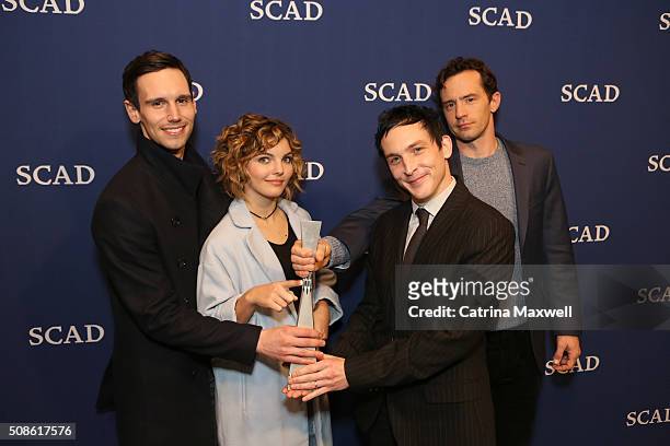 Spotlight Cast Award Recipients for "Gotham" actors Cory Michael Smith, Camren Bicondova, Robin Lord Taylor and Nathan Darrow pose with their award...