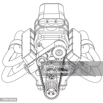 Hot Rod Engine Graphics Hot Rod Engine High-Res Vector Graphic - Getty Images