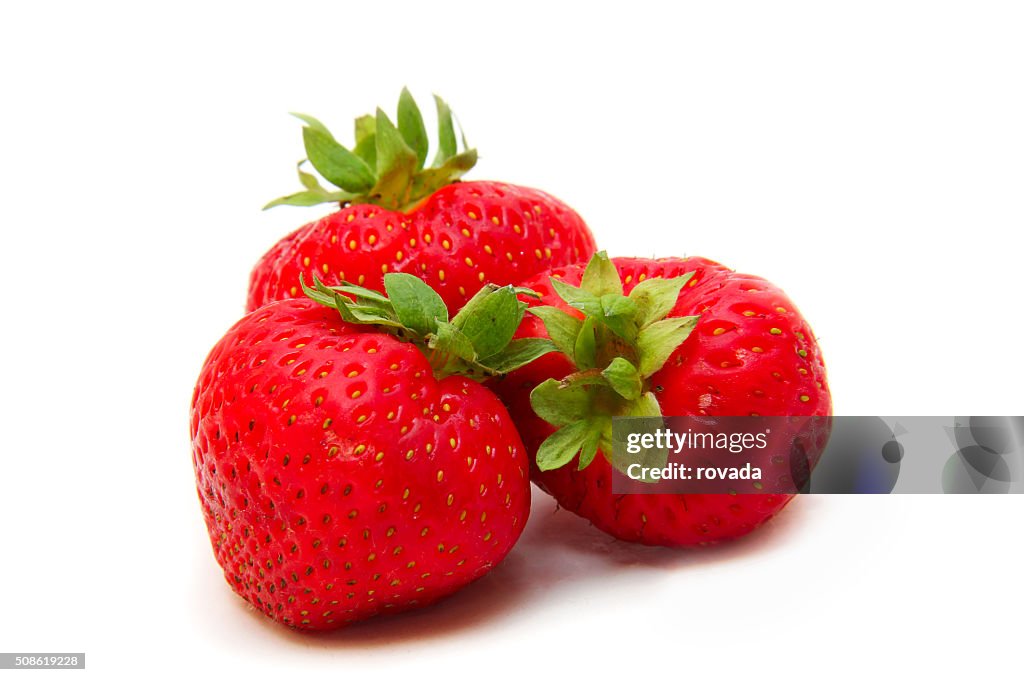 Beautiful strawberries isolated on white