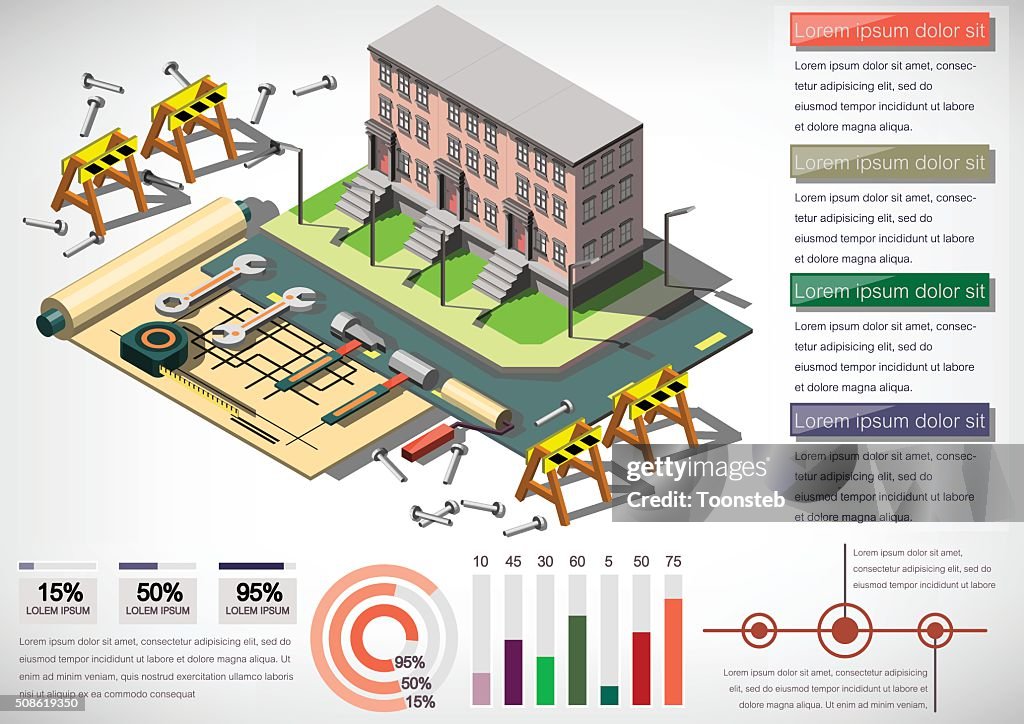 Illustration of info graphic house structure concept