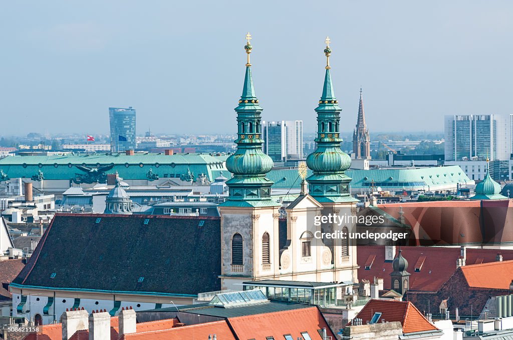 Luftbild von Stadtzentrum von Wien vom St. Stephen's-Kathedrale