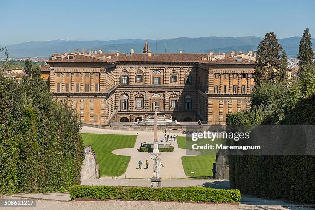 view of palazzo (palace) pitti - pitti fotografías e imágenes de stock