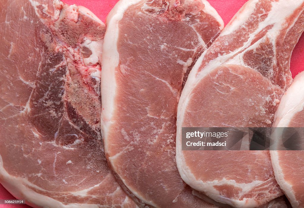 Raw Schweinekoteletts