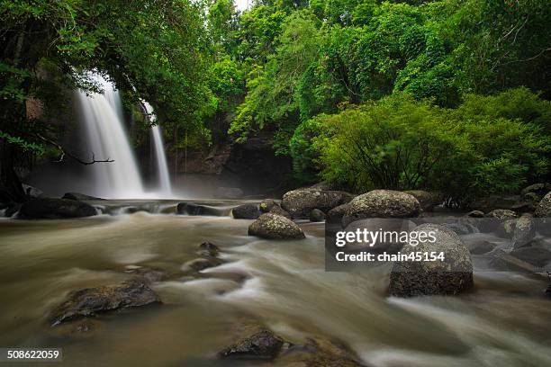 suwat waterfall at the khaoyai - khao yai national park stock pictures, royalty-free photos & images