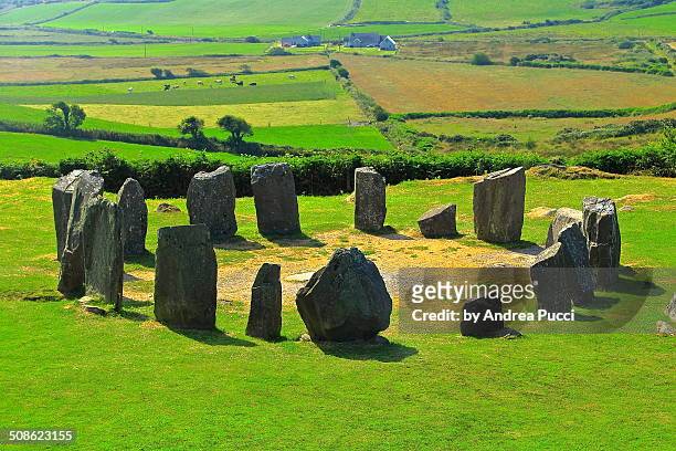 drombeg stone circle west cork ireland - stone circle stock pictures, royalty-free photos & images