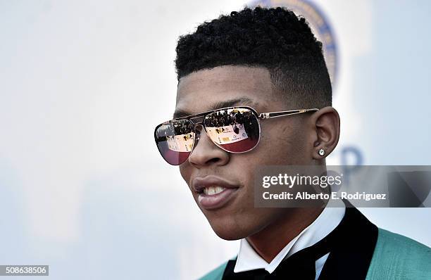 Actor Bryshere Y. Gray attends the 47th NAACP Image Awards presented by TV One at Pasadena Civic Auditorium on February 5, 2016 in Pasadena,...