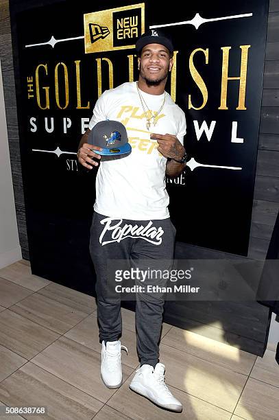 Player Eric Ebron attends the New Era Style Lounge at The Battery on February 5, 2016 in San Francisco, California.
