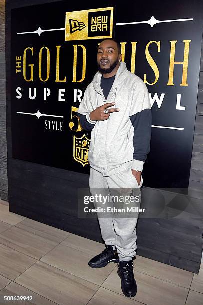 Player Hakeem Nicks attends the New Era Style Lounge at The Battery on February 5, 2016 in San Francisco, California.